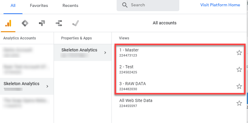 Multiple Views - Google Analytics