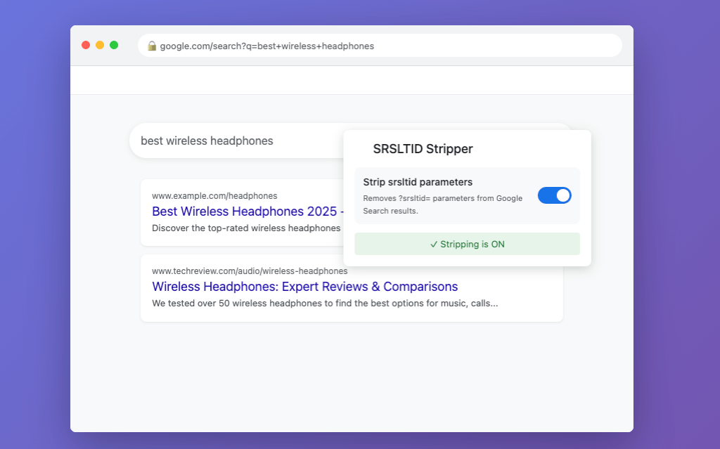 SRSLTID Stripper - Removes SRSLTID Parameters from Google Search